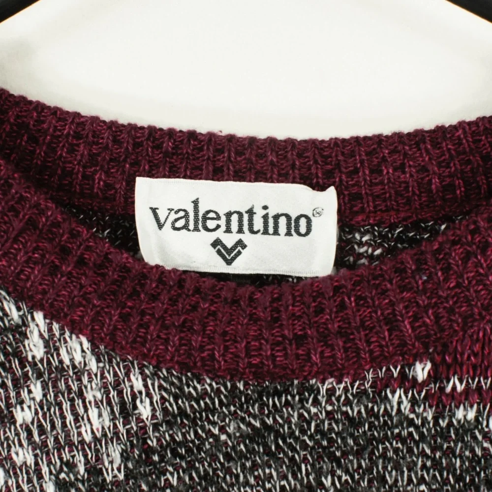 Vintage Late 80s 90s Valentino Wool Blend Knit Pullover Crewneck Sweater - Picture 3 of 3